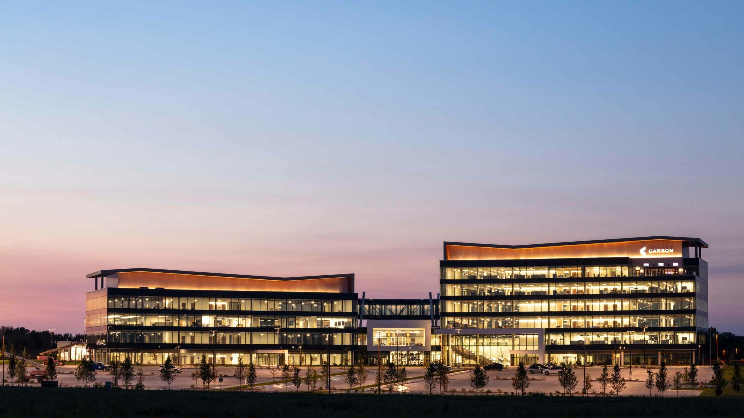 Construction photo of Carson headquarters in Omaha