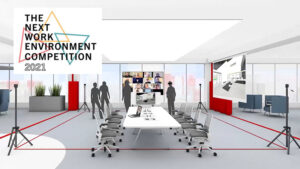 innovative workplace design concept with Next Work Environment Competition logo