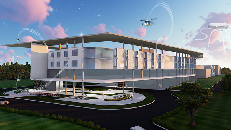LEO A DALY's drone-powered hospital prototype