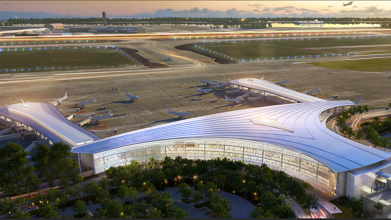 Aerial rendering of New Orleans International Airport