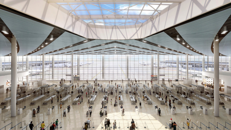 Rendering of TSA checkpoint at New Orleans International Airport