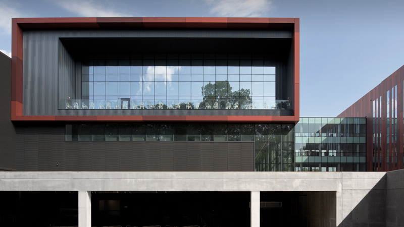 Balcony of Intelligence Community Campus Bethesda, designed by LEO A DALY