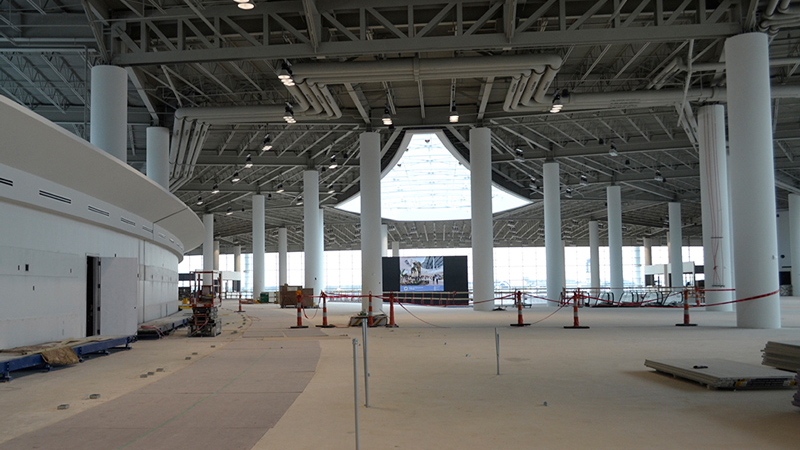 Interior construction photo of New Orleans International Airport