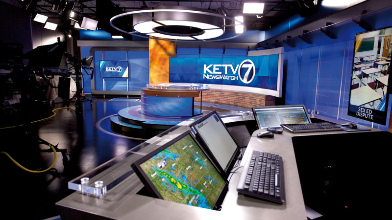 Broadcast studio of KETV 7 in Omaha, designed by LEO A DALY