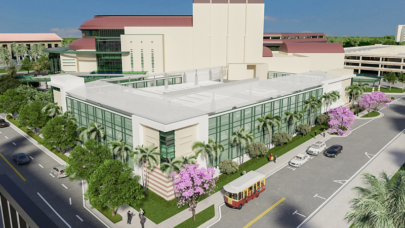 Rendering of Kravis Center for the Performing Arts, expansion designed by LEO A DALY