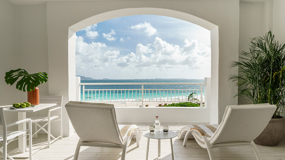 lounge seats facing ocean