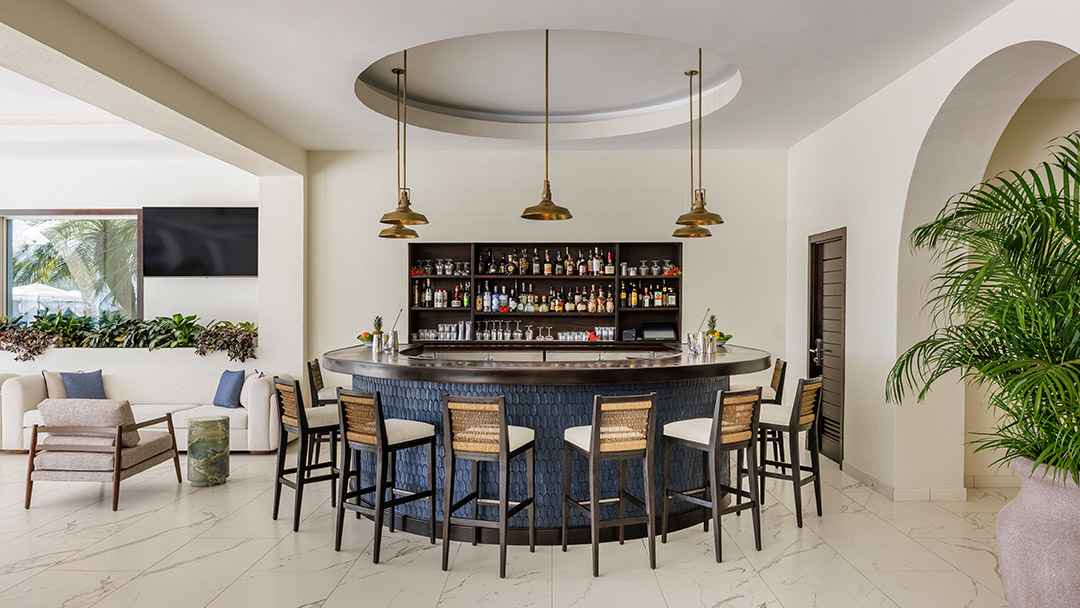 interior bar with stool seating