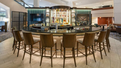 lobby bar with stool seating